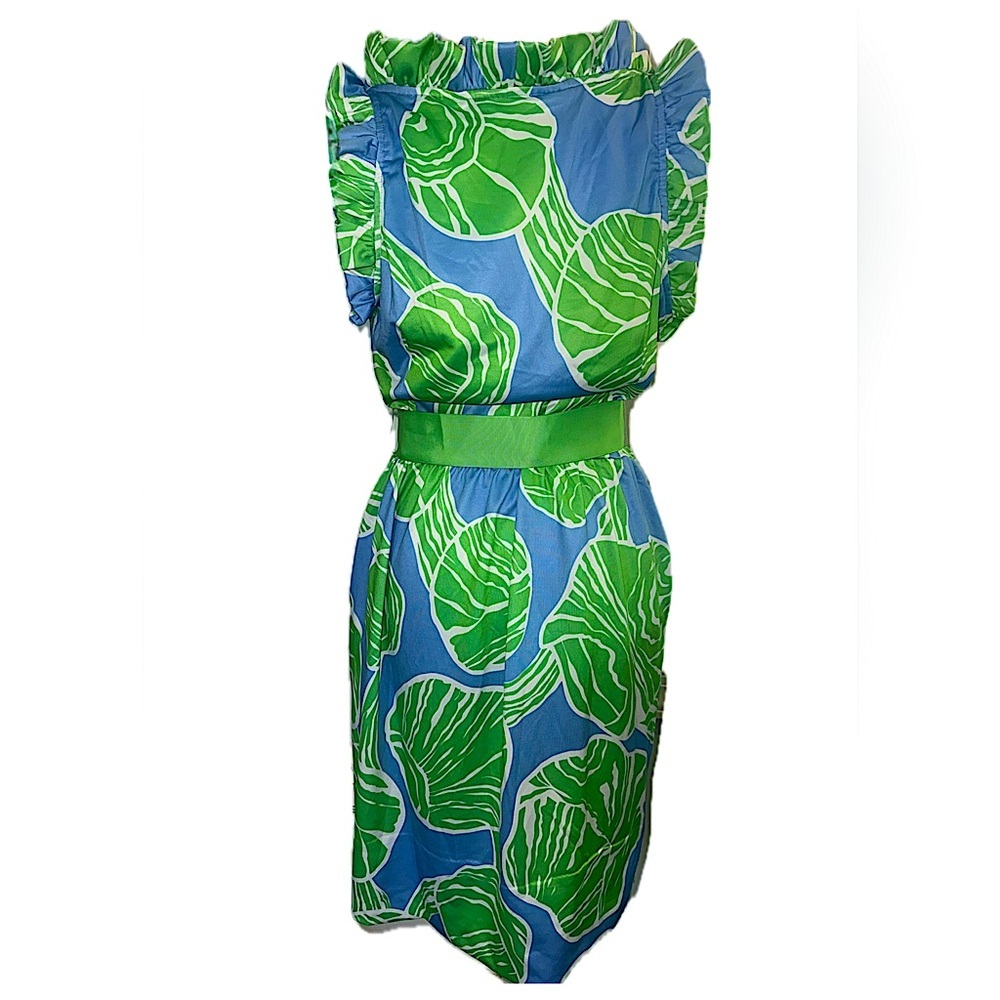 NWT Gretchen Scott Designs Girlie Girl Shell Shock Ruffle Sleeveless Dress L - Picture 3 of 8